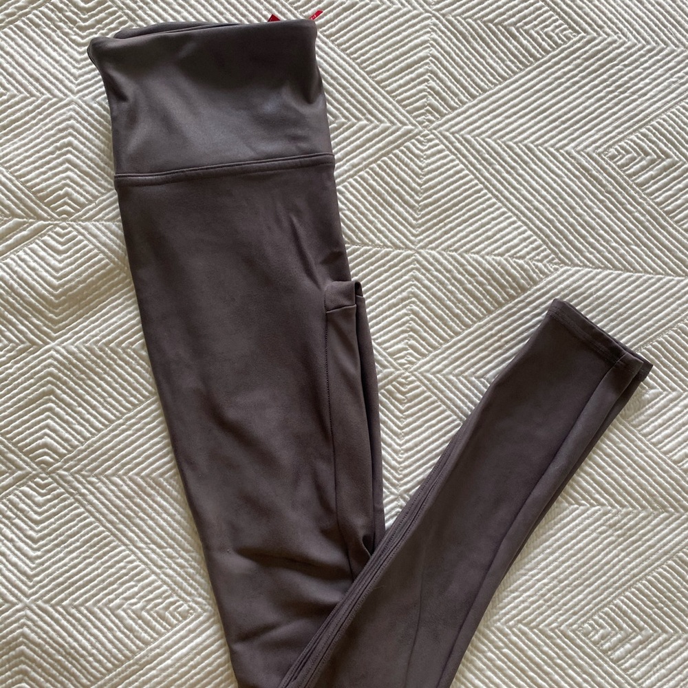 SPANX xs faux leather leggings gray